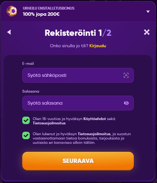 kingmaker casino rekisteröidy